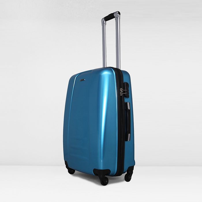 Чемодан средний, 24", 61 л, 4 колеса, кодовый замок, выдвижная ручка, цвет голубой