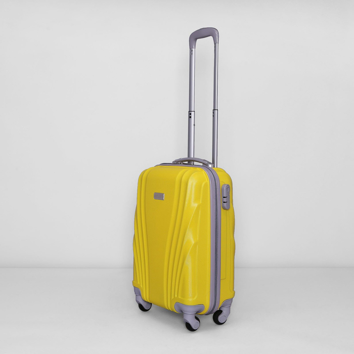 Чемодан малый, 20", 45 л, 4 колеса, кодовый замок, цвет жёлтый