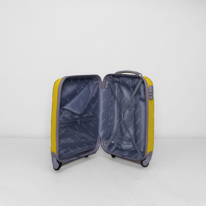 Чемодан малый, 20", 45 л, 4 колеса, кодовый замок, цвет жёлтый