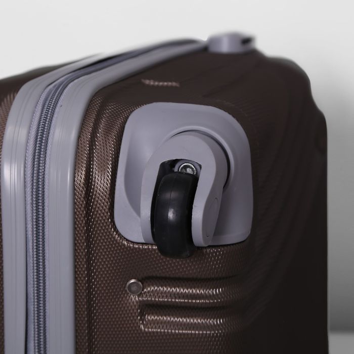 Чемодан малый, 20", 45 л, 4 колеса, кодовый замок, цвет коричневый