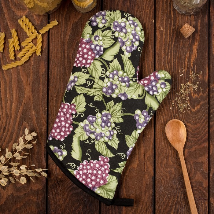 Варежка-прихватка "Виноград" 18х26см, хлопок