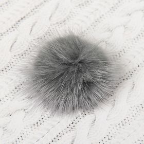 

Помпон из натурального меха норки, размер 1 шт: 5 см, цвет серый
