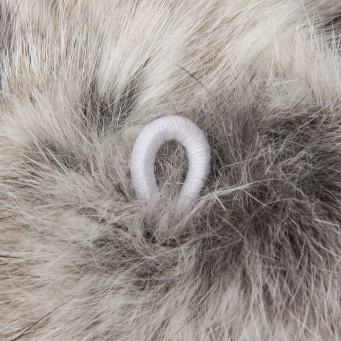 Помпон из натурального меха зайца, размер 1 шт 8 см , цвет серый