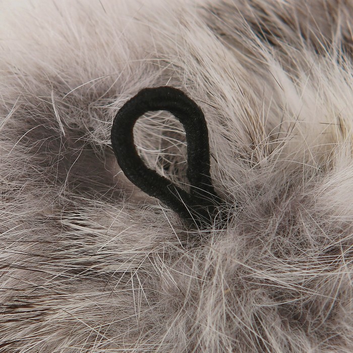 Помпон из натурального меха зайца, размер 1 шт 10 см , цвет серый