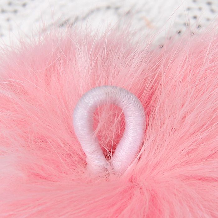 Помпон из натурального меха зайца, размер 1 шт 7 см , цвет розовый