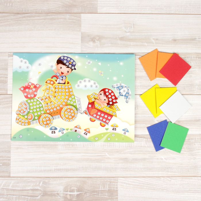 Мозаика стикерная "Паравозик", круглые элементы