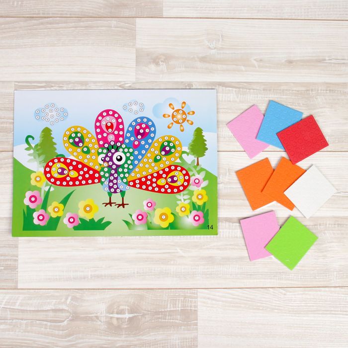 Мозаика стикерная "Павлин", круглые элементы