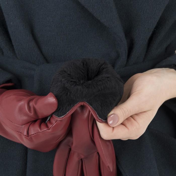 Перчатки женские, размер 6.5, с подкладом, цвет бордовый