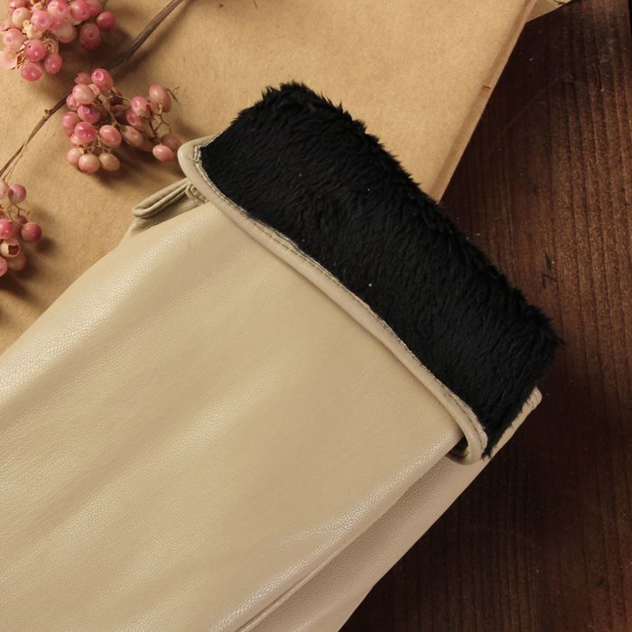 Перчатки женские, длинные, размер 7.5, с подкладом, цвет бежевый