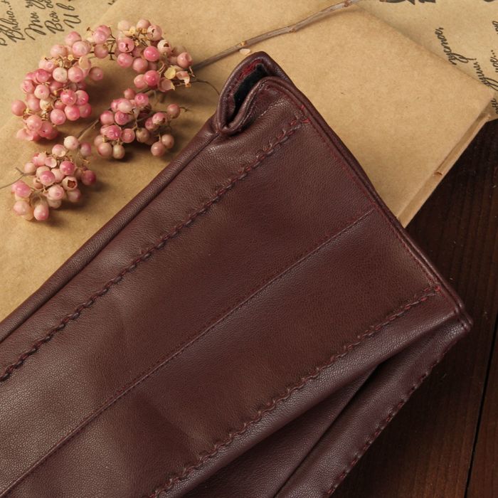 Перчатки женские, длинные, размер 7, с подкладом, цвет бордовый