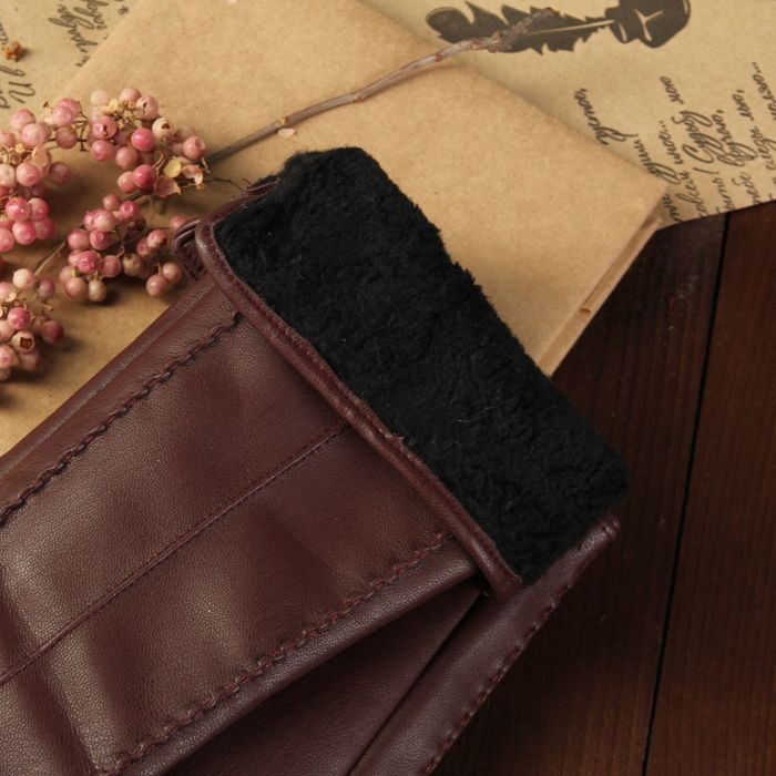 Перчатки женские, длинные, размер 7, с подкладом, цвет бордовый