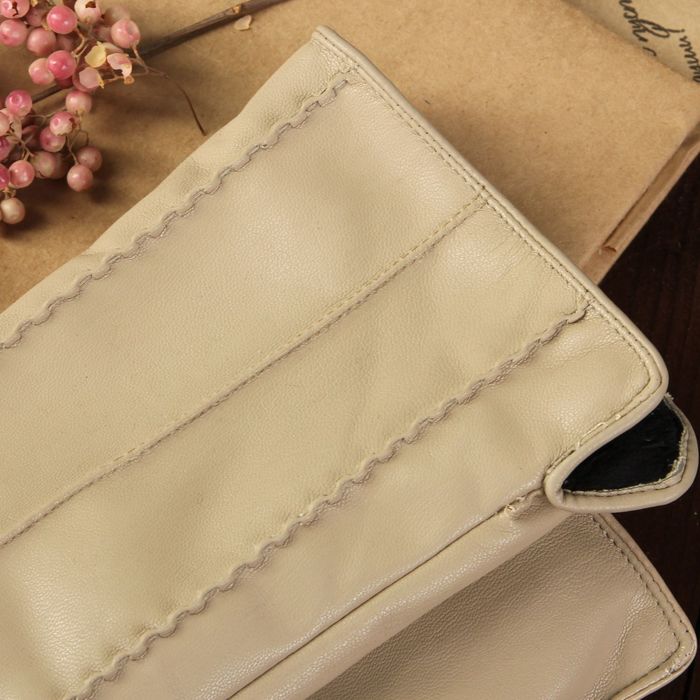 Перчатки женские, длинные, размер 7, с подкладом, цвет бежевый