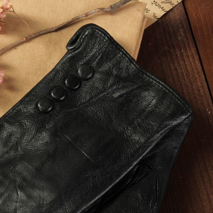 Перчатки женские, размер 8, с подкладом, цвет чёрный