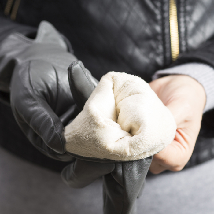 Перчатки женские, размер 7.5, с подкладом, цвет серый