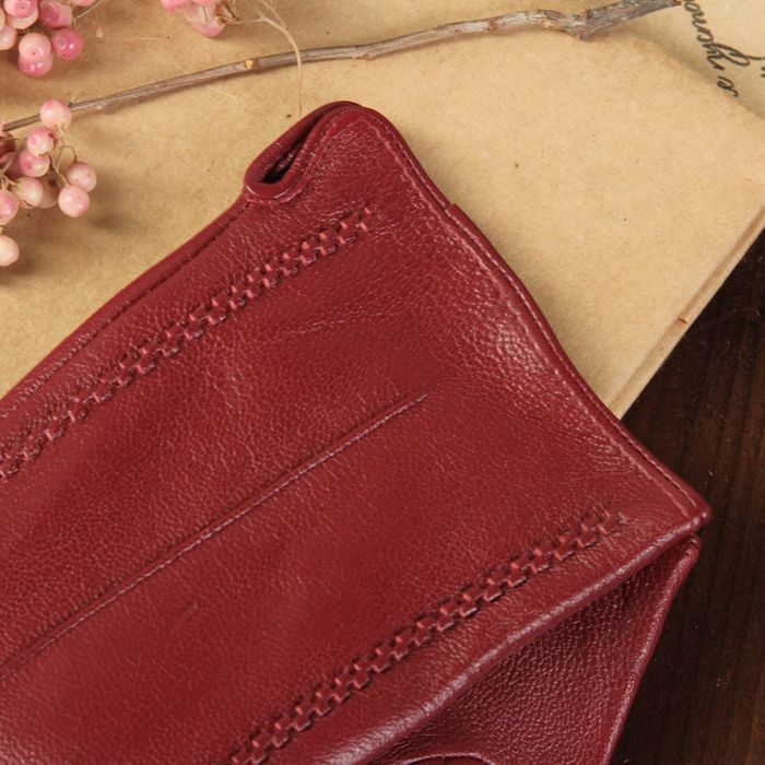 Перчатки женские, размер 7, с подкладом, цвет бордовый