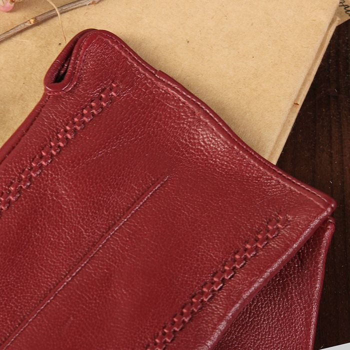 Перчатки женские, размер 7.5, с подкладом, цвет бордовый