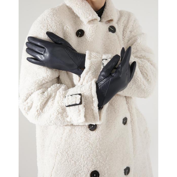 Перчатки женские, размер 7, с подкладом, цвет синий