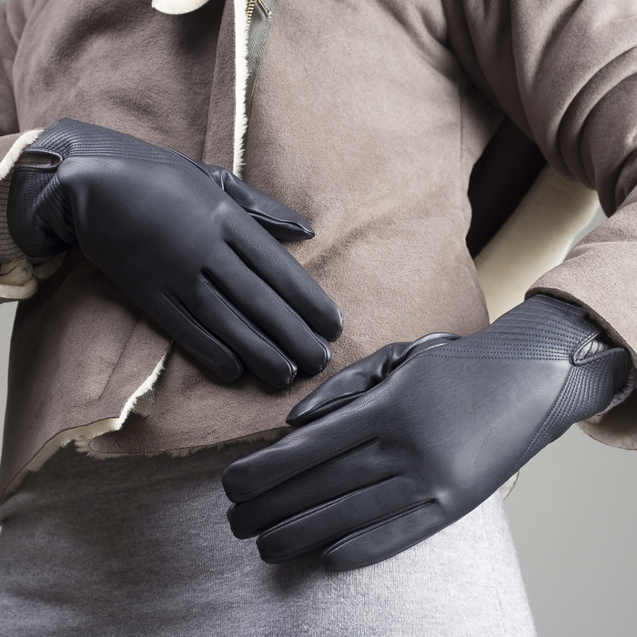 Перчатки женские, размер 8, с подкладом, цвет синий