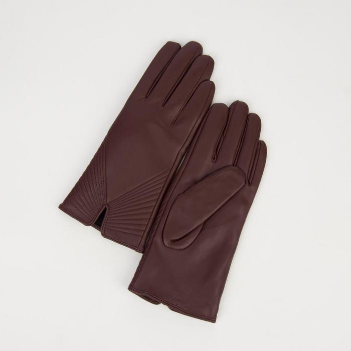 Перчатки женские, размер 7, с подкладом, цвет бордовый