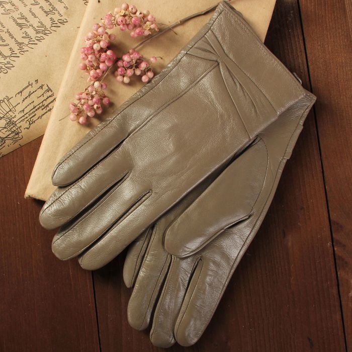 Перчатки женские, размер 7.5, с подкладом, цвет капучино