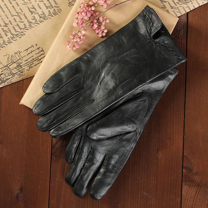 Перчатки женские, размер 6.5, с подкладом, цвет чёрный