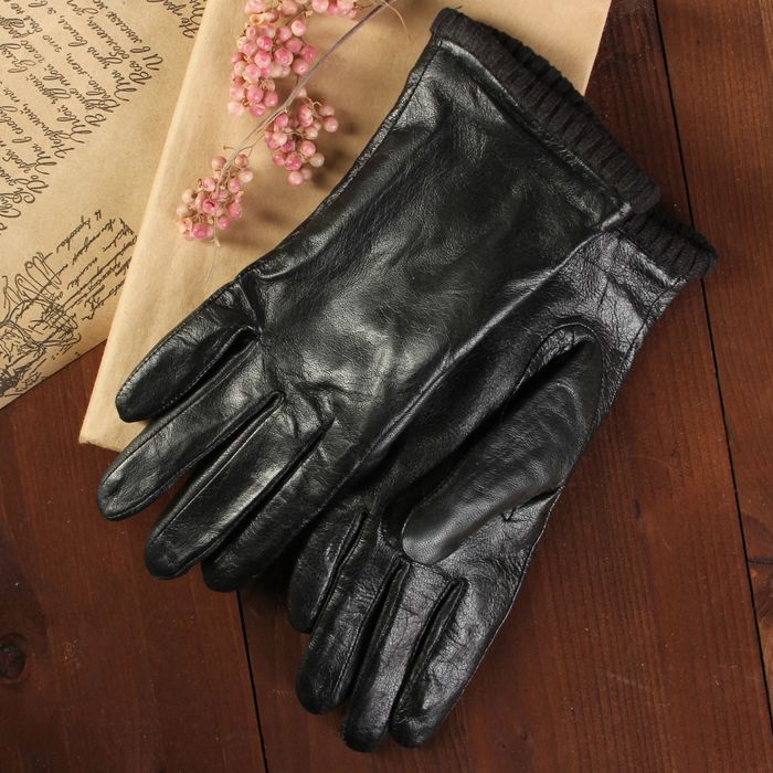 Перчатки женские, размер 8, с подкладом, цвет чёрный