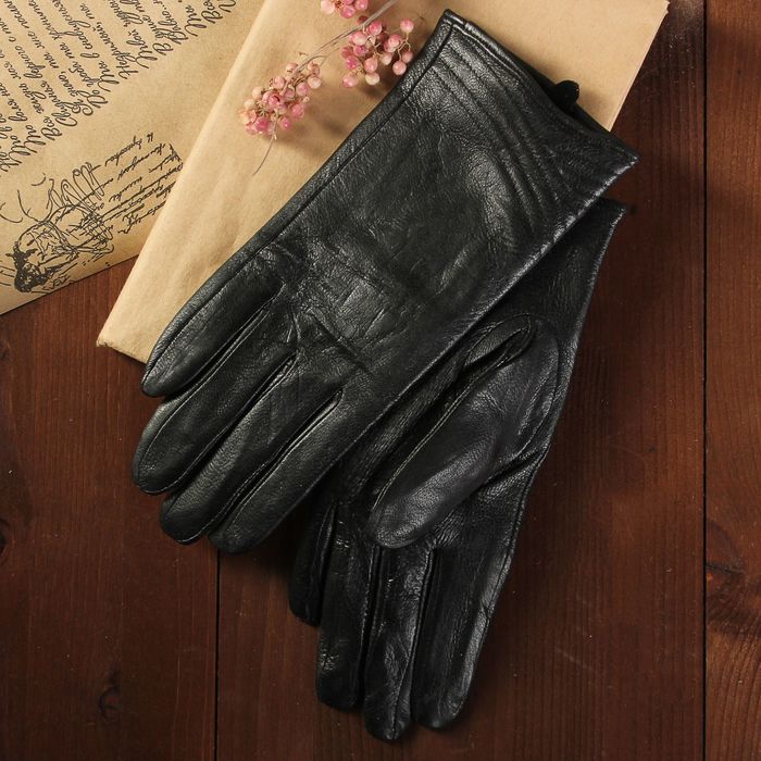 Перчатки женские, размер 8, с подкладом, цвет чёрный