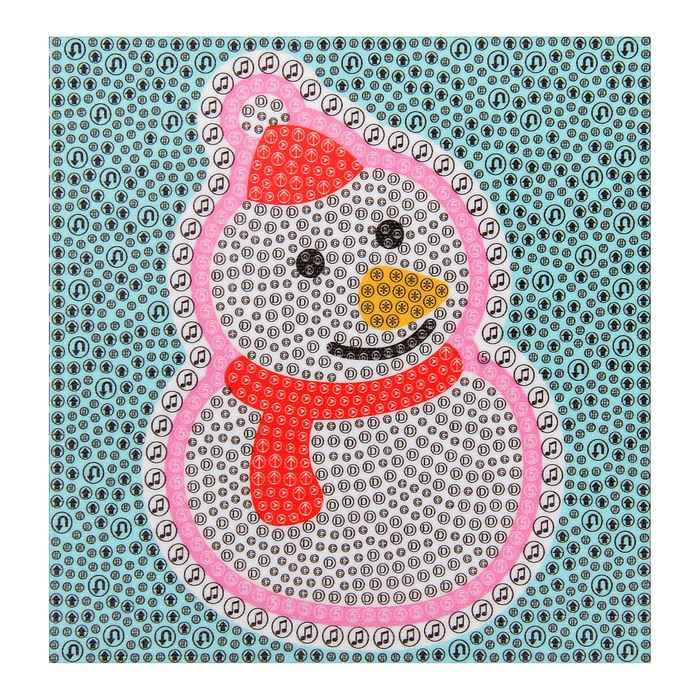 Алмазная мозаика &quot;Снеговик&quot; рамка 15х15 с подставкой