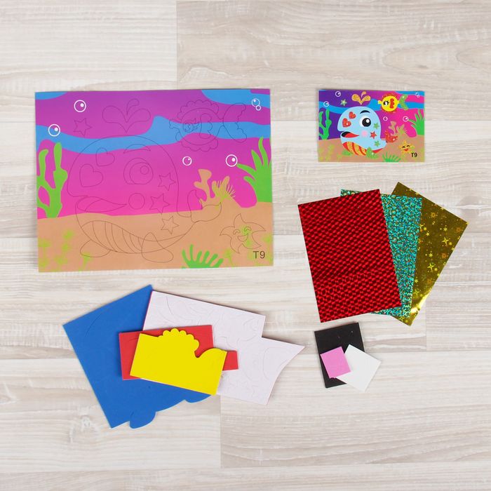 Аппликация 3D "Кит" из ЕVA с фольгой