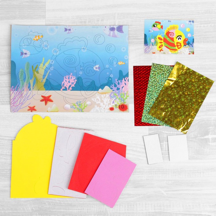 Аппликация 3D "Рыбка" из ЕVA с фольгой