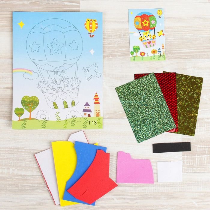 Аппликация 3D "Воздушный шар" из ЕVA с фольгой