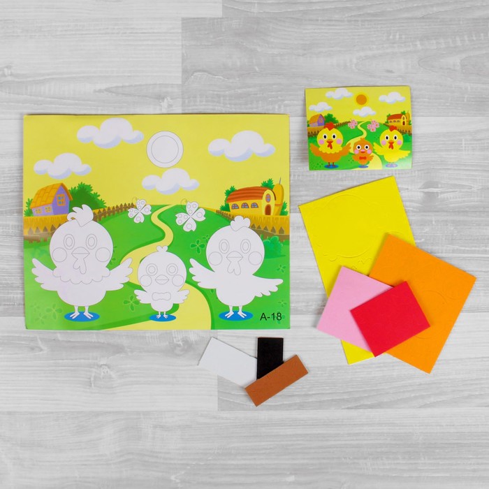 Аппликация 3D "Курочки" из ЕVA