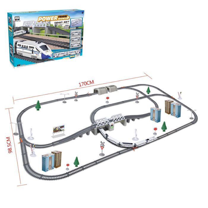 Железная дорога "Экспресс", работает от батареек, длина пути 9,14 м., свет