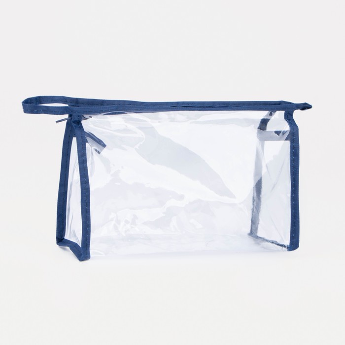 Косметичка банная на молнии, 1 отдел, цвет синий