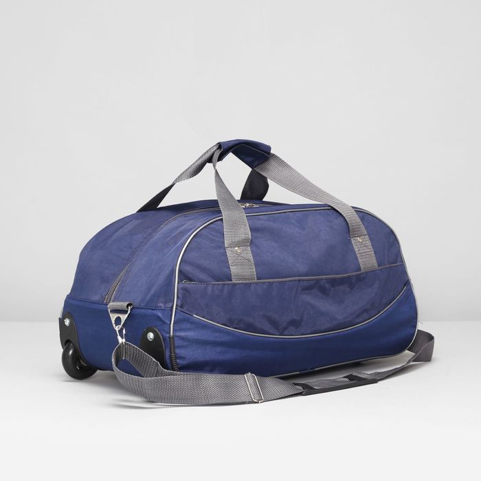 Сумка дорож на колесах К-07, 50*27*26, 1 отд на молнии, н/карман, синий