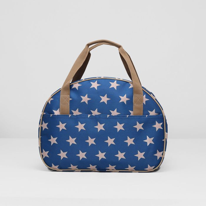 Сумка дорожная «Звёзды», отдел на молнии, наружный карман, цвет синий