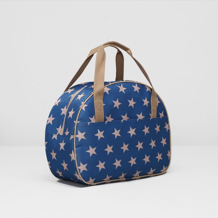 Сумка дорожная «Звёзды», отдел на молнии, наружный карман, цвет синий