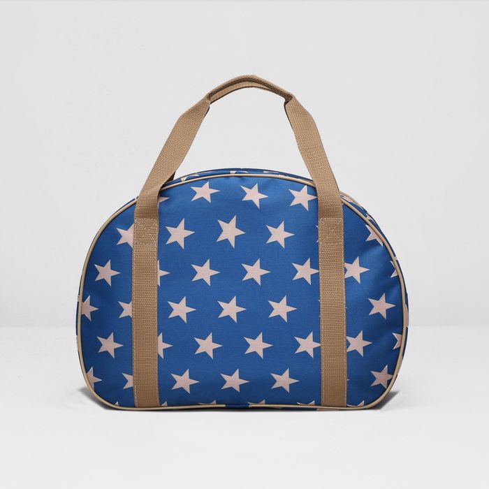 Сумка дорожная «Звёзды», отдел на молнии, наружный карман, цвет синий