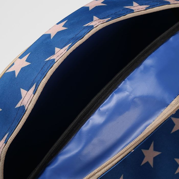 Сумка дорожная «Звёзды», отдел на молнии, наружный карман, цвет синий