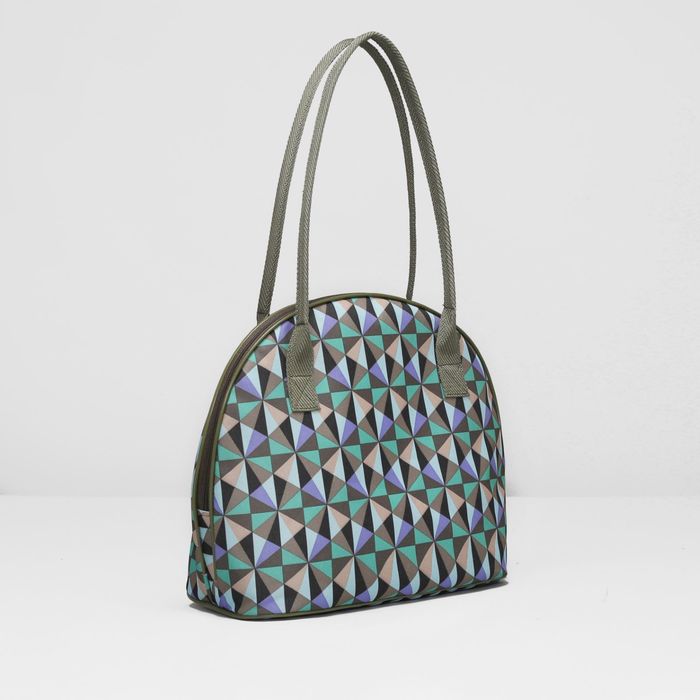 Сумка дорожная "Мозаика", отдел на молнии, наружный карман, цвет зелёный