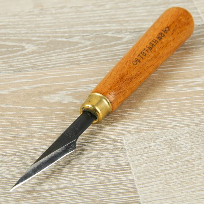 Нож №75 левый с круглой ручкой для резьбы по дереву