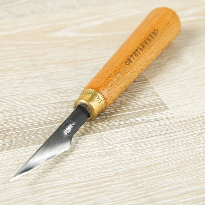 Нож №75 правый с круглой ручкой для резьбы по дереву