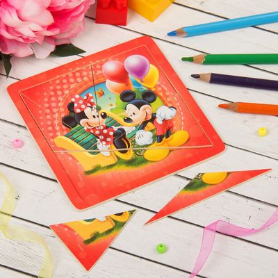 Пазл малый разрезной "Отличный денек" Микки Маус и его друзья, 7 элементов