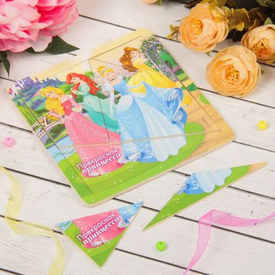 Пазл малый разрезной "Прекрасная принцесса" Принцессы, 7 элементов