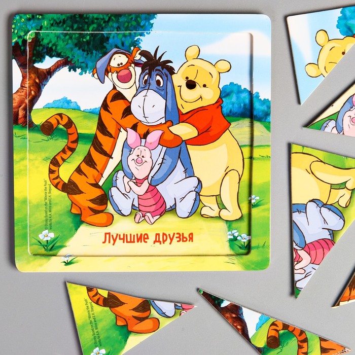 Пазл малый разрезной "Лучшие друзья" Медвежонок Винни и его друзья, 7 элементов