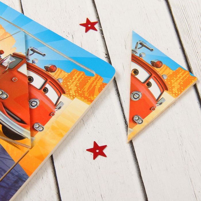 Пазл малый разрезной "Чемпион" Тачки, 7 элементов