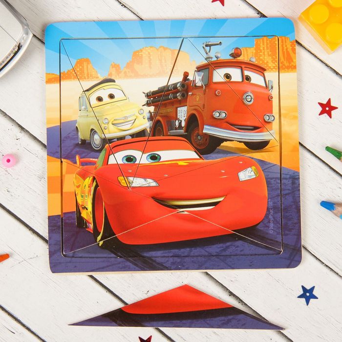 Пазл малый разрезной "Чемпион" Тачки, 7 элементов