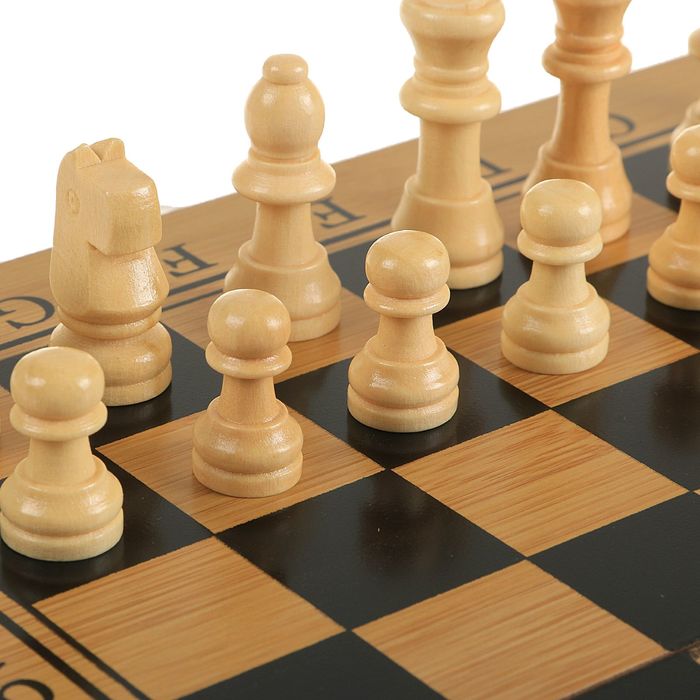 Игра настольная, набор 3в1 (шахматы, нарды, шашки), фигуры деревянные, 30*30см