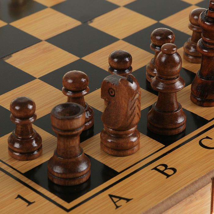Игра настольная, набор 3в1 (шахматы, нарды, шашки), фигуры деревянные, 30*30см