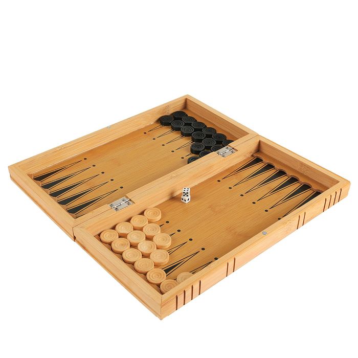 Игра настольная, набор 3в1 (шахматы, нарды, шашки), фигуры деревянные, 30*30см